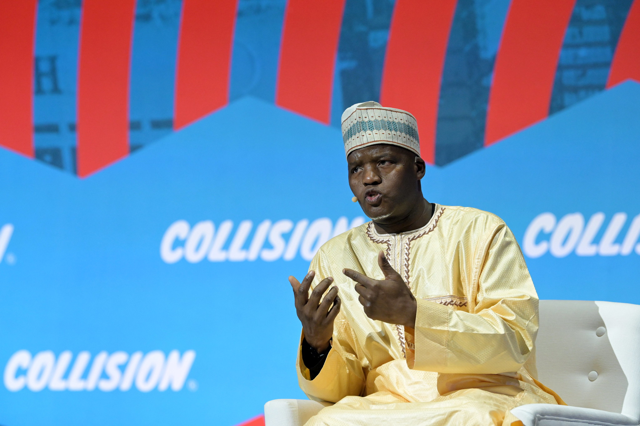 Dr. Usman Gambo Abdullahi, Director National Information Technology Development Agency, on Startup University Stage, during day three of Collision 2023 at Enercare Centre in Toronto, Canada