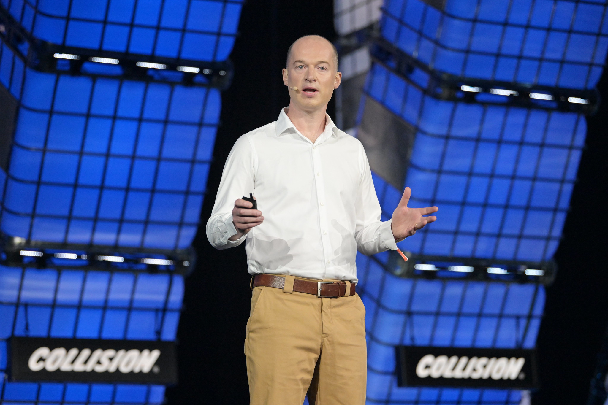 Colin Murdoch, Chief Business Officer, Google DeepMind, on Centre Stage during day two of Collision 2023 at Enercare Centre in Toronto, Canada