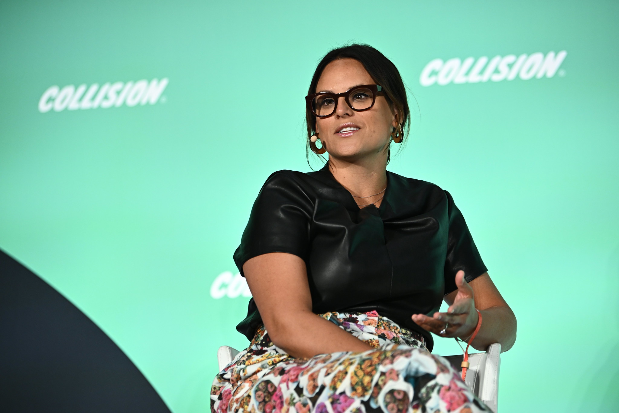 Liana M Douillet Guzmán, CEO, Folx Health, on HealthConf stage during day three of Collision 2023 at Enercare Centre in Toronto, Canada.