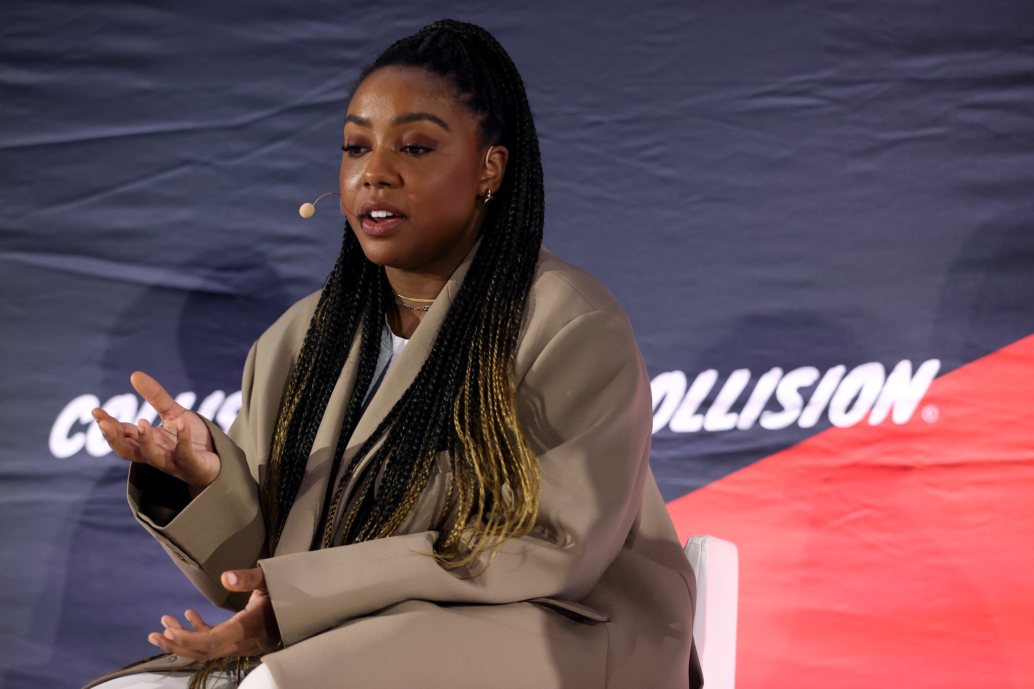 Lindsay Peoples, Editor-in-chief, The Cut, on Fourth Estate Stage, Diversity in the new newsroom, during day two of Collision 2022 at Enercare Centre in Toronto, Canada