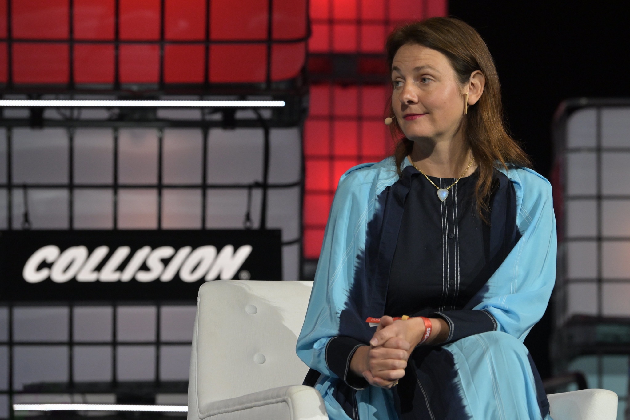 Michelle Zatlyn, Co-founder, President & COO, Cloudflare, on Centre Stage during day two of Collision 2023 at Enercare Centre in Toronto, Canada