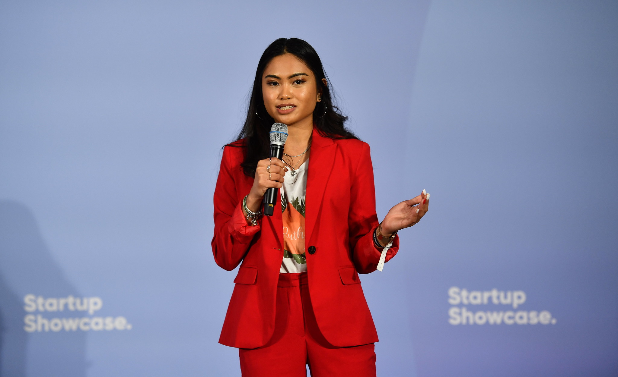 Nicole Sanchez, Ruth, on Startup Showcase during day two of Collision 2022 at Enercare Centre in Toronto, Canada.