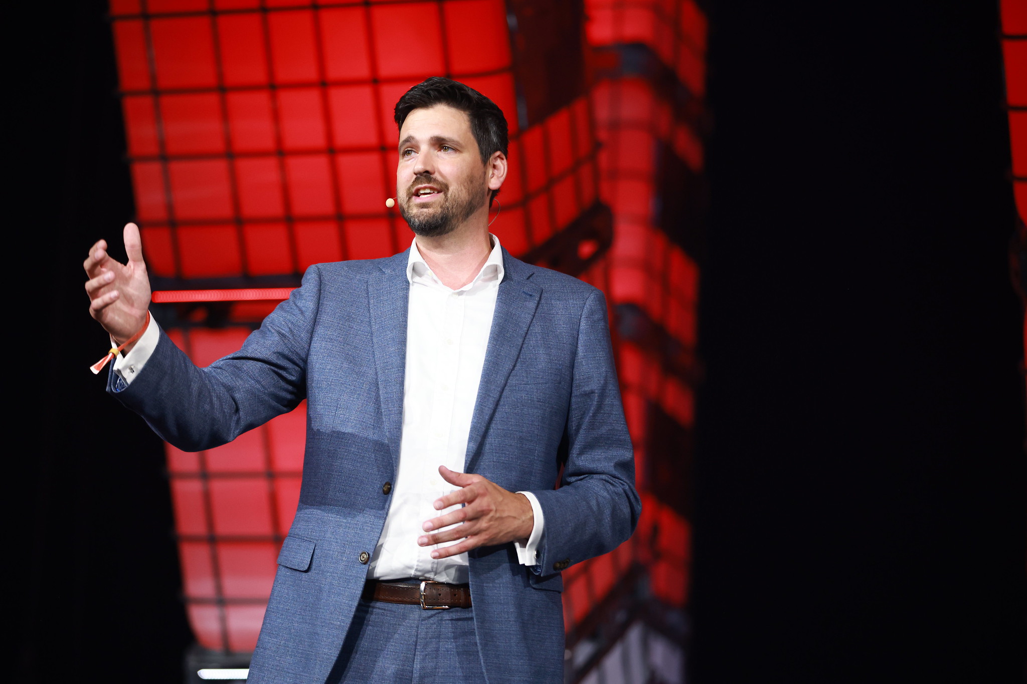 Sean Fraser, Minister of Immigration, Refugees & Citizenship, Government of Canada, on Centre stage during day one of Collision 2023 at Enercare Centre in Toronto, Canada