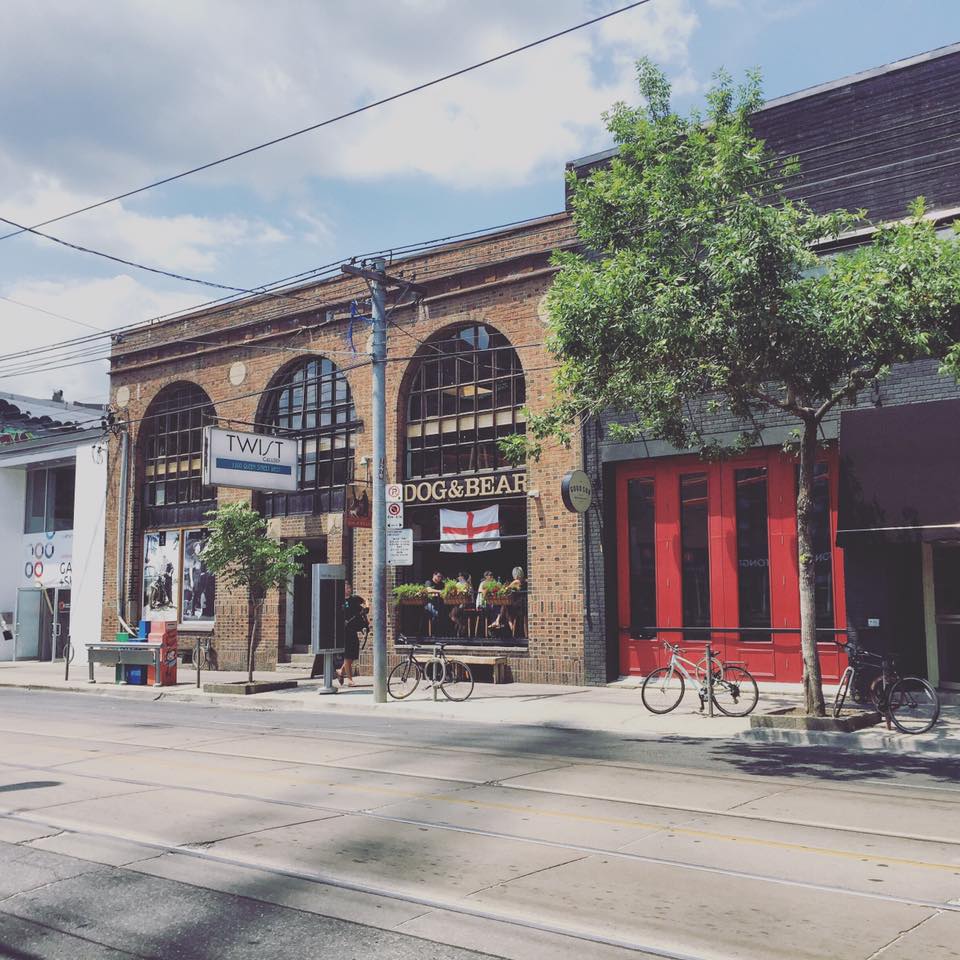 Shops on West Queen West on a sunny day